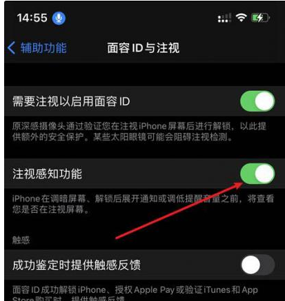 锡林郭勒苹果14维修网点分享iPhone14注视感知功能有什么用 